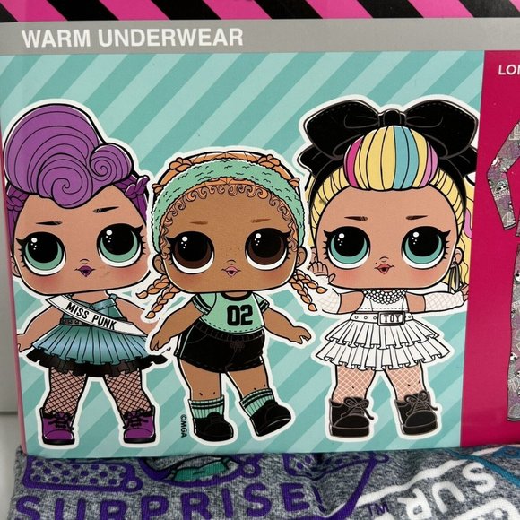 Climate Right Cuddle Duds LOL Surprise Insulating Warm Underwear Large 10/12 New - Picture 4 of 12